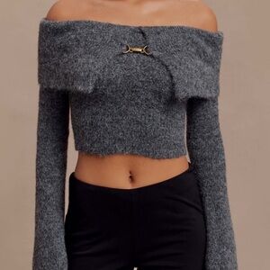 MESHKI // BAXTER OFF THE SHOULDER SWEATER